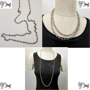 36" 5mm Faceted Lt Gray Crystal Rondelle Necklace